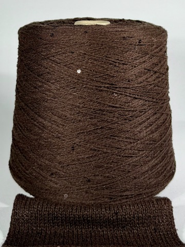 G&G Filati Rustico 440m/100g Laine mérinos et soie avec paillettes Chocolat photo 2